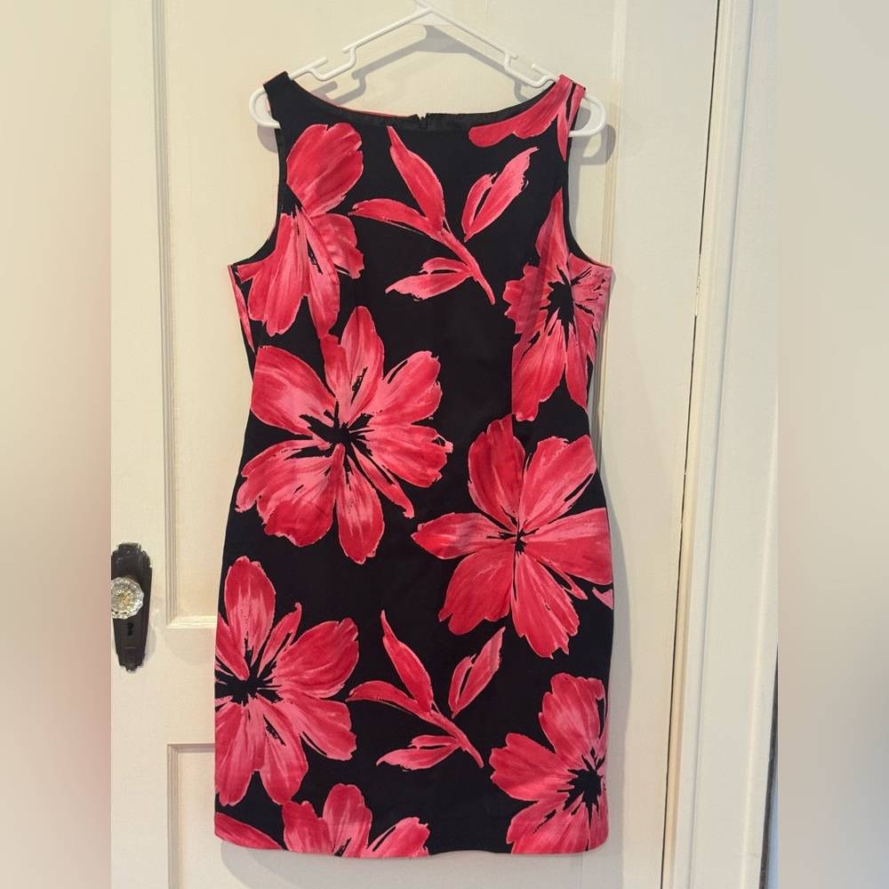 Jones New York Black and Pink Floral Dress